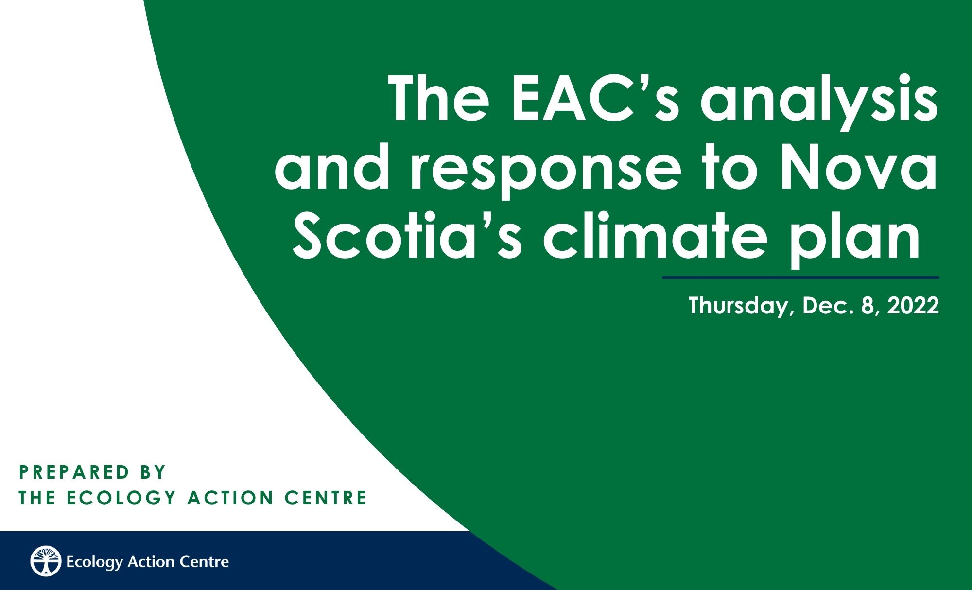 the cover of the EAC's analysis of the climate plan