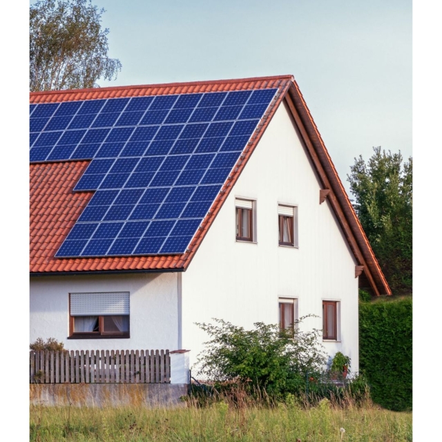 solar panels on roof of house