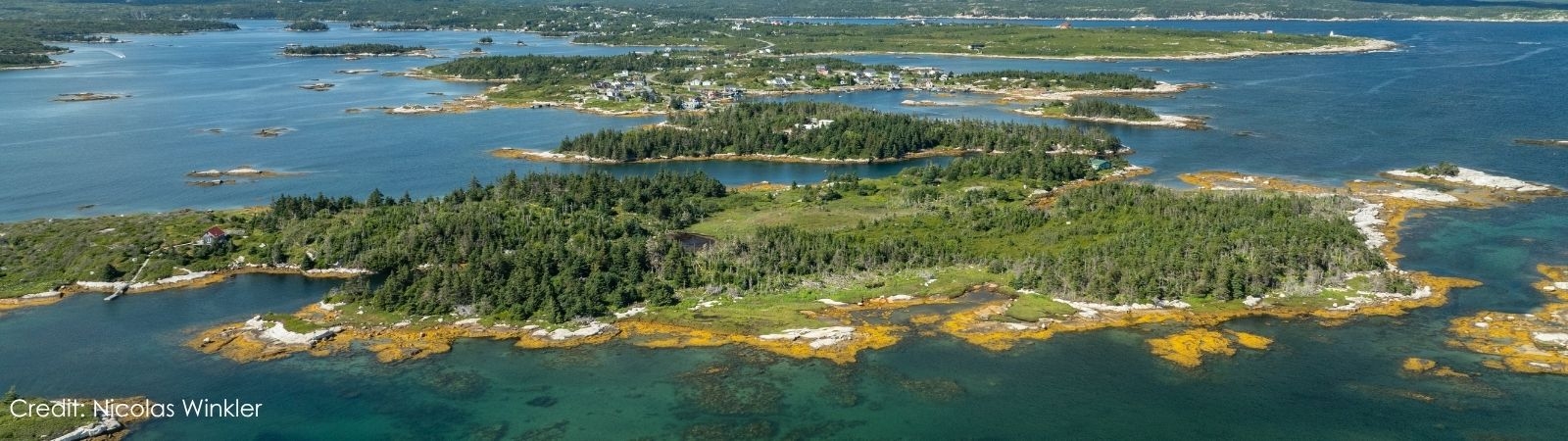 aerial view of island coastline