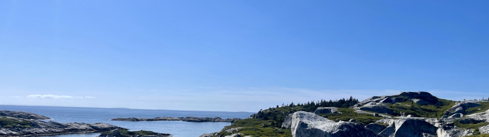 Scenic view of mossy slate rocks and water at West Dover Provincial Park