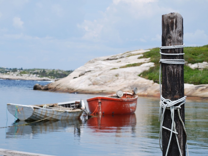 two boats in a small harbour